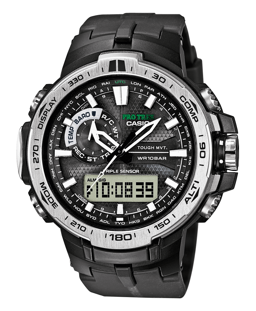 CASIO Watch PRO TREK PRW-S6000Y-1CR Black Analog-Digital Mens